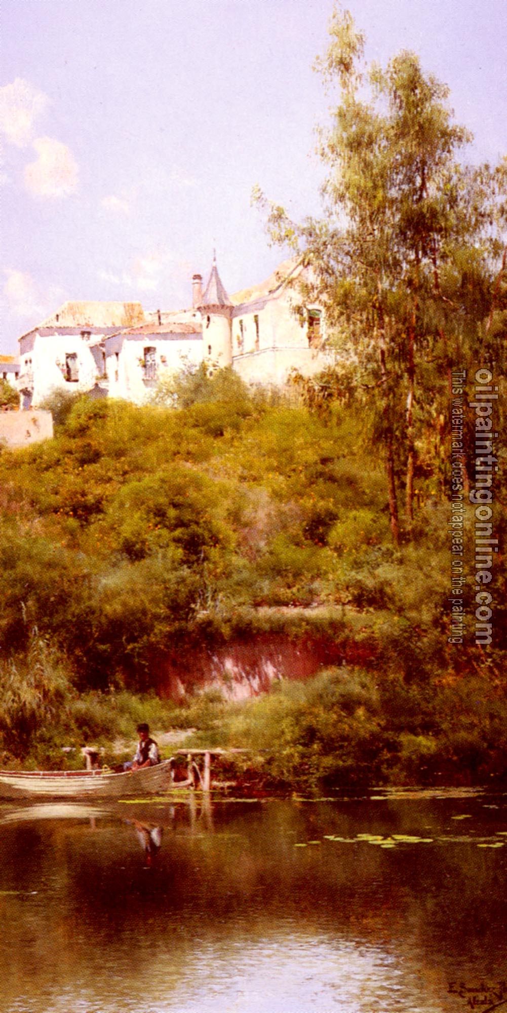 Emilio Sanchez-Perrier - Boating At The Edge Of The Town